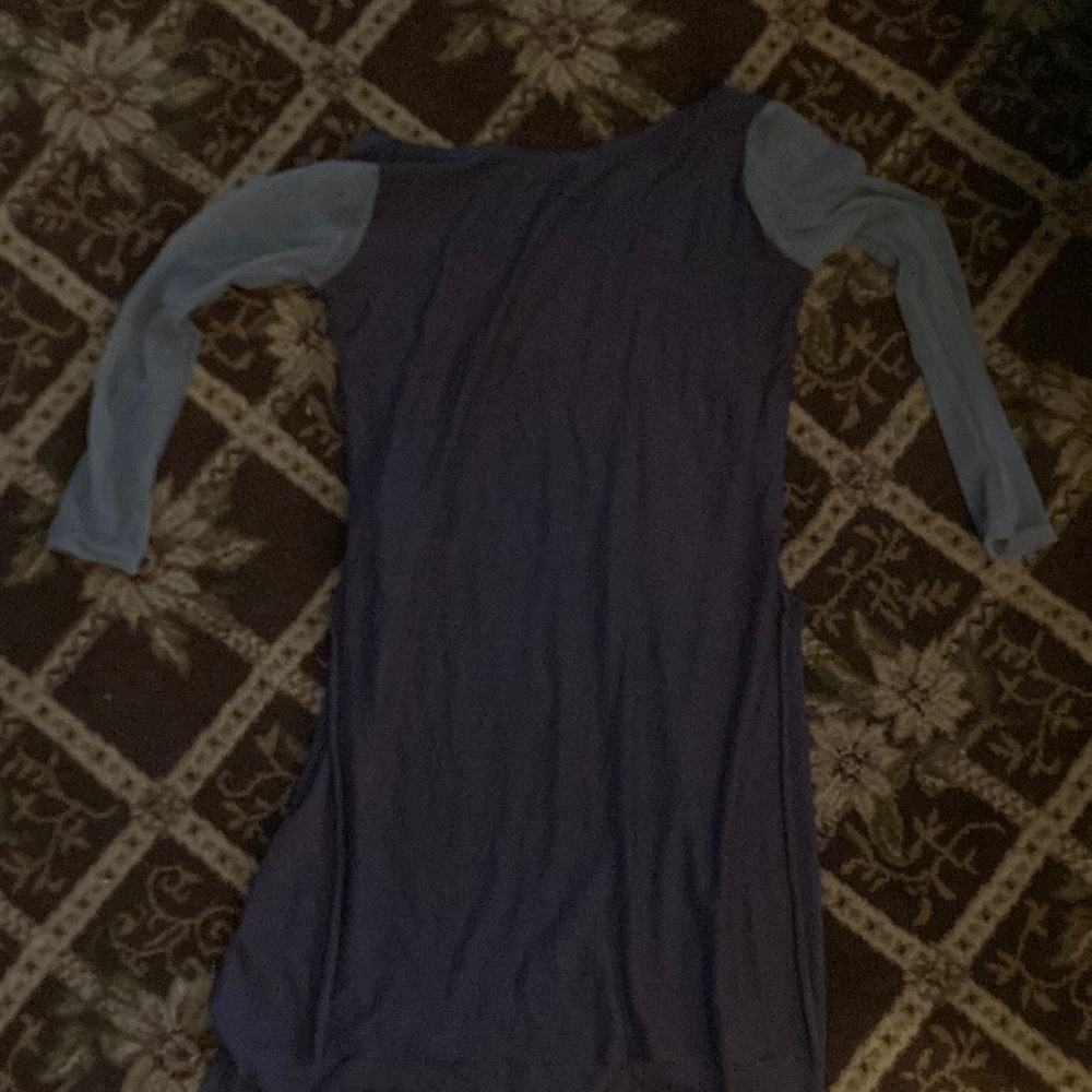 gray dance costume with mesh sleeves!